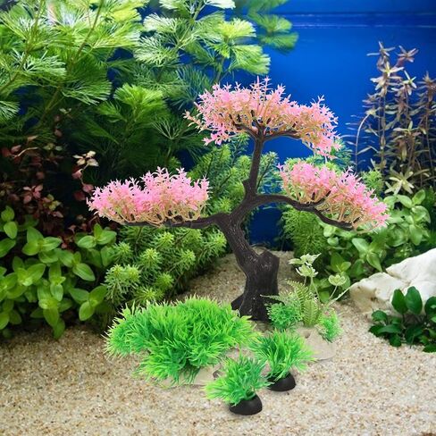 1 Set Aquarium Decoration Fish Tank Decorations Fish Tank Grass Fish Tank Aquarium Grass Aquarium Decor Silicone Kit Planta Artificial Aquarium Fake Plant Gravel Glass Purple Resin in Saudi Arabia