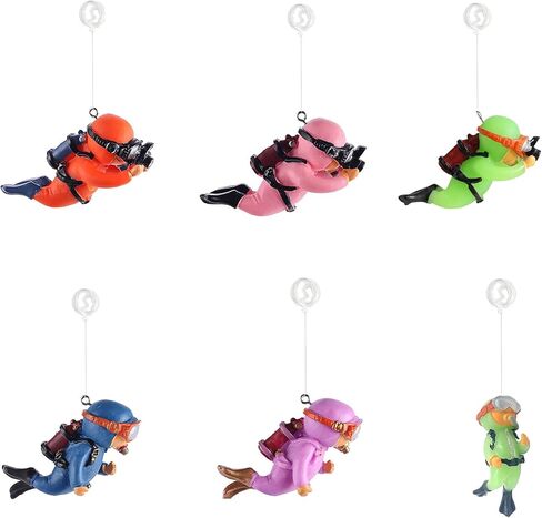 6Pcs Floating Fish Tank Decorations, Cute Little Diver Aquarium Decoration Floating Aquarium Accessories Fish Playmate for Fish Tanks Swimming Pool in Saudi Arabia