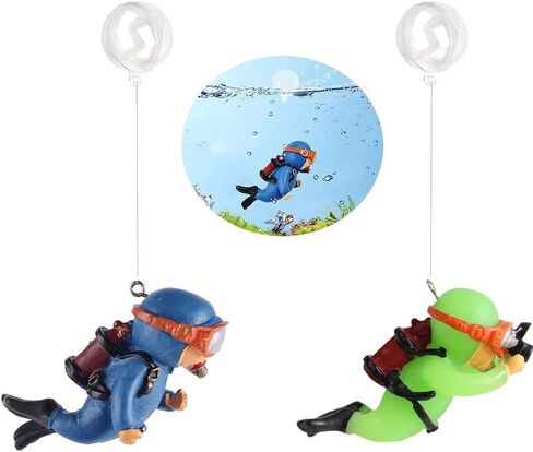6Pcs Floating Fish Tank Decorations, Cute Little Diver Aquarium Decoration Floating Aquarium Accessories Fish Playmate for Fish Tanks Swimming Pool in Saudi Arabia