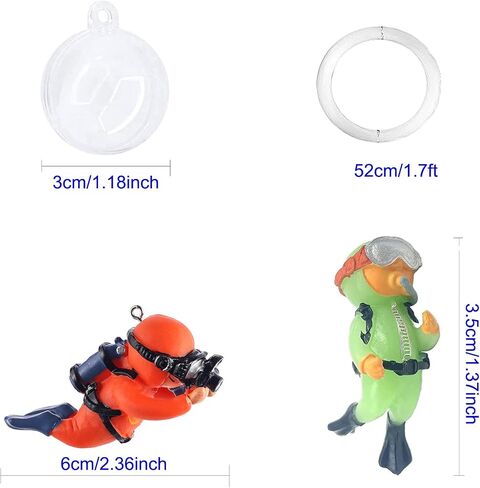 6Pcs Floating Fish Tank Decorations, Cute Little Diver Aquarium Decoration Floating Aquarium Accessories Fish Playmate for Fish Tanks Swimming Pool in Saudi Arabia