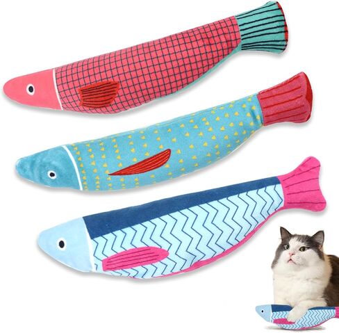 Catnip Cat Toys Fish, Interactive Kitten Exercise Kicker Toys for Snuggling Chewing Play, Safe and Durable for Cats of All Ages and Breeds in Saudi Arabia
