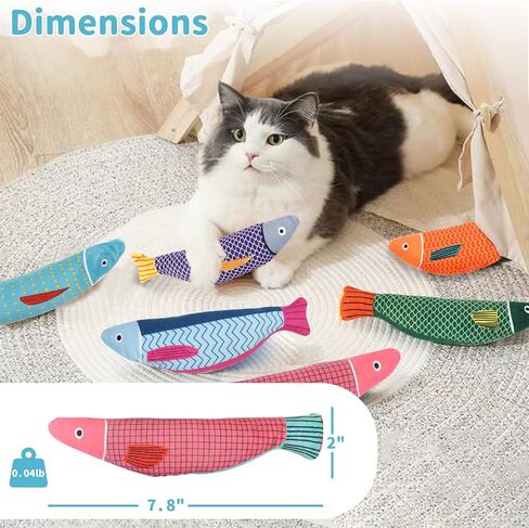 Catnip Cat Toys Fish, Interactive Kitten Exercise Kicker Toys for Snuggling Chewing Play, Safe and Durable for Cats of All Ages and Breeds in Saudi Arabia