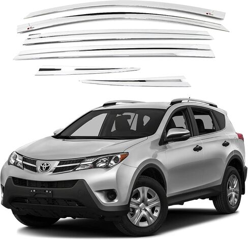 مجموعة حاجب النافذة الجانبية للدخان الداكن من AUTOCLOVER مكون من 6 قطع لسيارة Toyota RAV4 2019 2020 2021 2022 2023/حاجب حماية للمطر خارج القناة in Kuwait