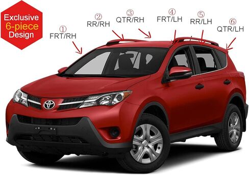مجموعة حاجب النافذة الجانبية للدخان الداكن من AUTOCLOVER مكون من 6 قطع لسيارة Toyota RAV4 2019 2020 2021 2022 2023/حاجب حماية للمطر خارج القناة in Kuwait
