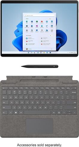 Surface Pro X 13-inch Touchscreen 128GB SSD - Microsoft SQ1-8GB RAM (Wi-Fi + Cellular 4G LTE, Windows 11 Home, Platinum) E4K-00001 Newest Version 2021 (Renewed) in Saudi Arabia