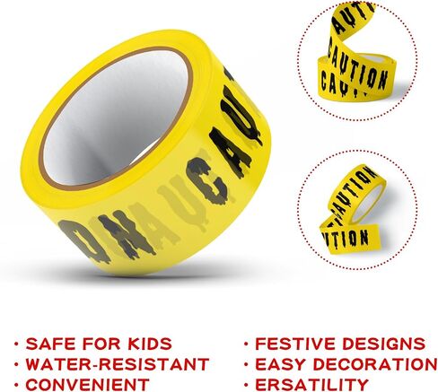ONFAON Halloween Decorations, 3inx90ft Caution Tape Halloween Party Decorations Indoor for Haunted Houses, Party, Door, Danger Areas Decor(3 Pcs) in Kuwait