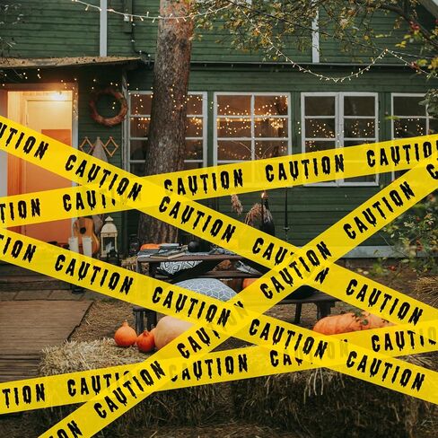 ONFAON Halloween Decorations, 3inx90ft Caution Tape Halloween Party Decorations Indoor for Haunted Houses, Party, Door, Danger Areas Decor(3 Pcs) in Kuwait