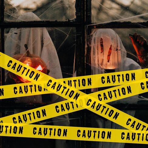 ONFAON Halloween Decorations, 3inx90ft Caution Tape Halloween Party Decorations Indoor for Haunted Houses, Party, Door, Danger Areas Decor(3 Pcs) in Kuwait