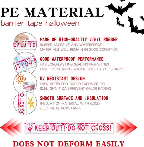 ONFAON Halloween Decorations, 3inx90ft Caution Tape Halloween Party Decorations Indoor for Haunted Houses, Party, Door, Danger Areas Decor(3 Pcs) in Kuwait