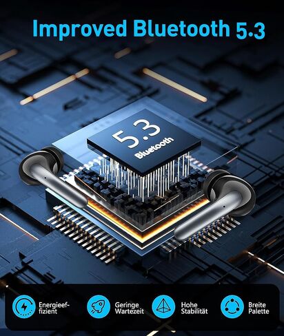 Bluetooth Headphones True Wireless Earbuds 60H Playback LED Power Display Earphones with Wireless Charging Case IPX7 Waterproof in-Ear Earbuds with Mic for TV Smart Phone Computer Laptop Sports in Saudi Arabia