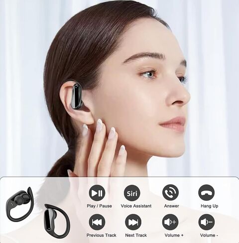 Bluetooth Headphones True Wireless Earbuds 60H Playback LED Power Display Earphones with Wireless Charging Case IPX7 Waterproof in-Ear Earbuds with Mic for TV Smart Phone Computer Laptop Sports in Saudi Arabia