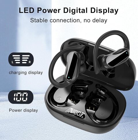 Bluetooth Headphones True Wireless Earbuds 60H Playback LED Power Display Earphones with Wireless Charging Case IPX7 Waterproof in-Ear Earbuds with Mic for TV Smart Phone Computer Laptop Sports in Saudi Arabia