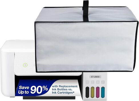 Printer Cover Anti-Static Heavy Duty Waterproof Printer Protective Cover Case for Epson EcoTank ET-2800 Wireless Color All-in-One Printer/Epson EcoTank ET-2850/ET-2400 Wireless Printer (Black) in Kuwait