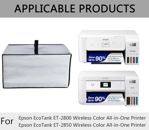 Printer Cover Anti-Static Heavy Duty Waterproof Printer Protective Cover Case for Epson EcoTank ET-2800 Wireless Color All-in-One Printer/Epson EcoTank ET-2850/ET-2400 Wireless Printer (Black) in Kuwait