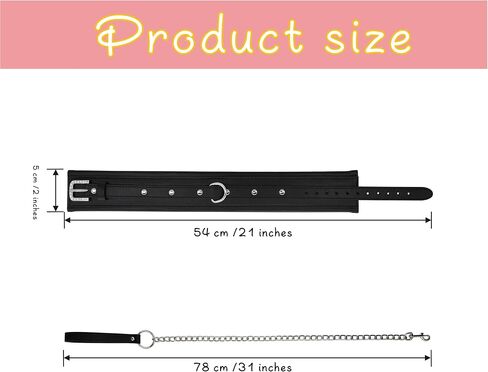 Collar For Women Collar And Leash Set Women An Collar And Leash Leather Choker Collars Detachable Leash Chain Durable Leather Collar With Alloy Buckle Black in Saudi Arabia