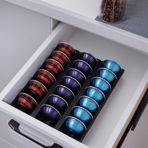 Coffee Pod Drawer Organizer for Vertuo Capsule,Coffee Capsule Storage Tray,Magnetic Connect Black-3Pack in Saudi Arabia
