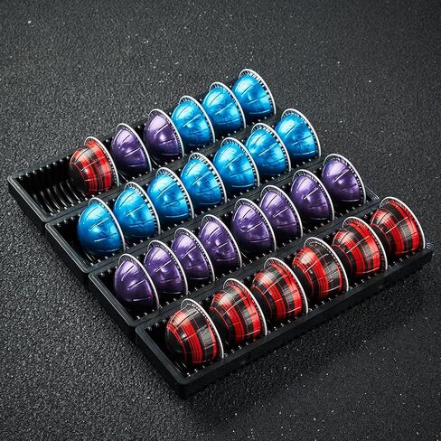Coffee Pod Drawer Organizer for Vertuo Capsule,Coffee Capsule Storage Tray,Magnetic Connect Black-3Pack in Saudi Arabia