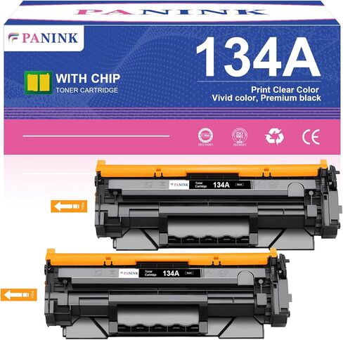 خرطوشة حبر سوداء 134A بديلة لخرطوشة الحبر HP 134A W1340A 134X W1340X المتوافقة مع طابعة HP M209dw MFP M234dw M234sdw M234sdn (مع رقاقة، 2-أسود) in Kuwait