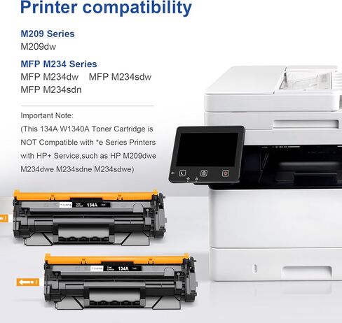 خرطوشة حبر سوداء 134A بديلة لخرطوشة الحبر HP 134A W1340A 134X W1340X المتوافقة مع طابعة HP M209dw MFP M234dw M234sdw M234sdn (مع رقاقة، 2-أسود) in Kuwait