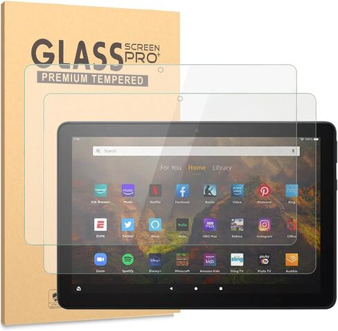 واقي شاشة من الزجاج المقسى مكون من عبوتين لجهاز Amazon Fire HD 10/Fire HD 10 Plus الجديد تمامًا مقاس 10.1 بوصة (الجيل الثالث عشر إلى الحادي عشر، إصدار 2023-2021) in Kuwait