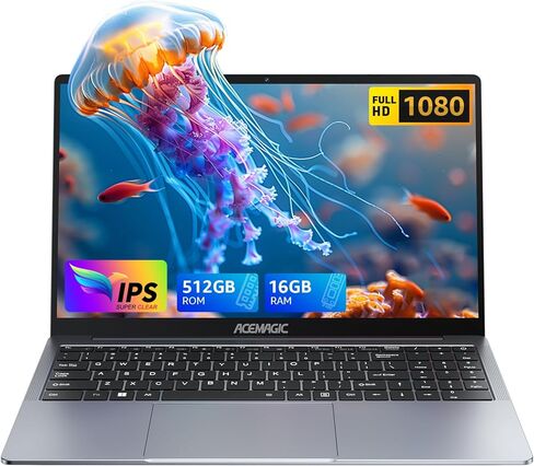 كمبيوتر محمول ACEMAGIC، كمبيوتر محمول تقليدي (يصل إلى 3.4 جيجا هرتز)، 16 جيجا DDR4 512 جيجا SSD، 15.6 بوصة 1080P FHD كمبيوتر محمول، Windows 11 كمبيوتر محمول مع غلاف معدني، واي فاي، BT5.0، مكبر صوت in Kuwait