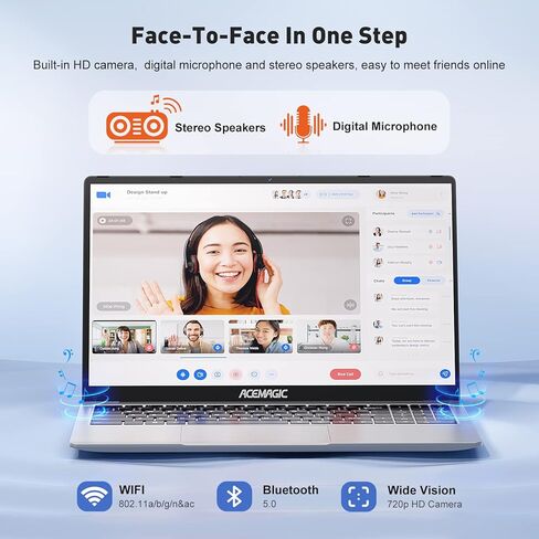 كمبيوتر محمول ACEMAGIC، كمبيوتر محمول تقليدي (يصل إلى 3.4 جيجا هرتز)، 16 جيجا DDR4 512 جيجا SSD، 15.6 بوصة 1080P FHD كمبيوتر محمول، Windows 11 كمبيوتر محمول مع غلاف معدني، واي فاي، BT5.0، مكبر صوت in Kuwait