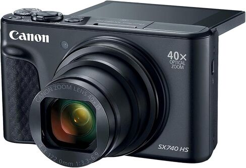 PowerShot SX740 Digital Camera w/40x Optical Zoom, Wi-Fi, NFC, Bluetooth Enabled w/Sunshine Basic Accessories Bundle (Black) (Renewed) in Saudi Arabia