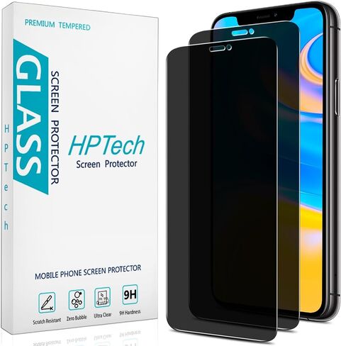 HPTech 2-Pack Tempered Glass for Apple iPhone 11, iPhone XR [6.1-inch] Screen Protector, Easy to Install, Bubble Free, 9H Hardness in Kuwait