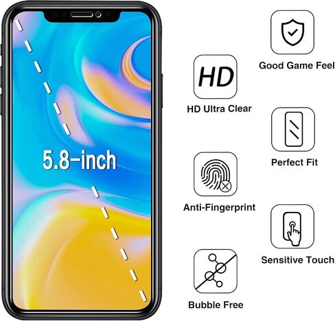 HPTech 2-Pack Tempered Glass for Apple iPhone 11, iPhone XR [6.1-inch] Screen Protector, Easy to Install, Bubble Free, 9H Hardness in Kuwait