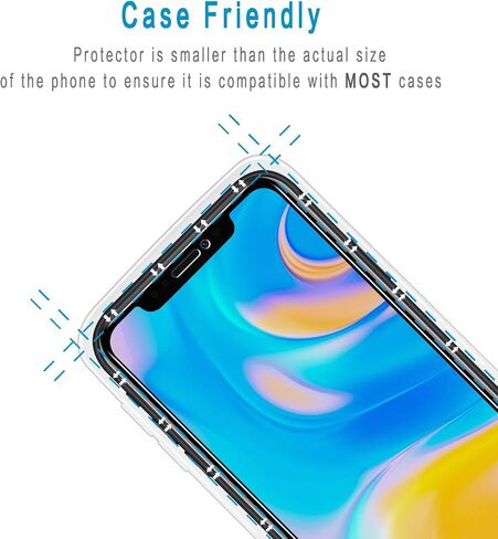 HPTech 2-Pack Tempered Glass for Apple iPhone 11, iPhone XR [6.1-inch] Screen Protector, Easy to Install, Bubble Free, 9H Hardness in Kuwait