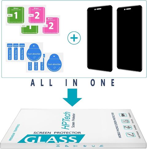 HPTech 2-Pack Tempered Glass for Apple iPhone 11, iPhone XR [6.1-inch] Screen Protector, Easy to Install, Bubble Free, 9H Hardness in Kuwait