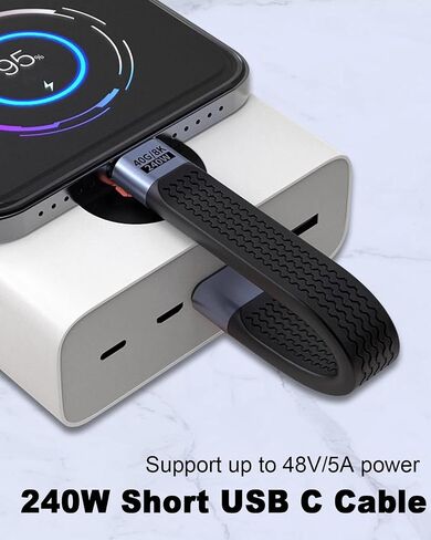 Duttek USB C to USB C Cable Short for Thunderbolt 4, Short USB C Cable 240W Fast Charging, 40Gbps USB C Male to Male Cable Support 8K@60Hz for MacBook Pro, External SSD and More Type-C Devices 5Inch in Saudi Arabia