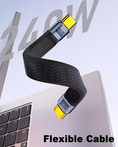 Duttek USB C to USB C Cable Short for Thunderbolt 4, Short USB C Cable 240W Fast Charging, 40Gbps USB C Male to Male Cable Support 8K@60Hz for MacBook Pro, External SSD and More Type-C Devices 5Inch in Saudi Arabia