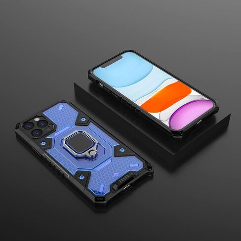 Asuwish Phone Case for iPhone 12 Pro 6.1 with Tempered Glass Screen Protector Cover and Ring Holder Stand Rugged Slim Cell Accessories iPhone12pro 5G i 12s iPhone12 12pro Women Men ClearBlue in Saudi Arabia