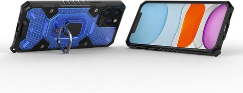 Asuwish Phone Case for iPhone 12 Pro 6.1 with Tempered Glass Screen Protector Cover and Ring Holder Stand Rugged Slim Cell Accessories iPhone12pro 5G i 12s iPhone12 12pro Women Men ClearBlue in Saudi Arabia