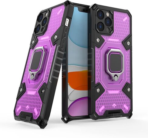 Asuwish Phone Case for iPhone 12 Pro 6.1 with Tempered Glass Screen Protector Cover and Ring Holder Stand Rugged Slim Cell Accessories iPhone12pro 5G i 12s iPhone12 12pro Women Men ClearBlue in Saudi Arabia
