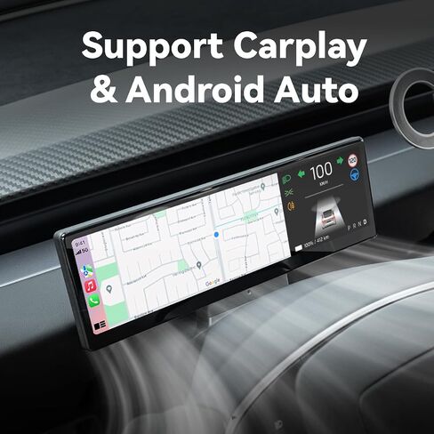 8.8" Head Up Display|CarPlay & Android Auto Compatible|Touch Screen Instrument Cluster for Tesla Model 3 2017+ & Model Y 2020-2023|No-Modification Installation|Real-Time Vehicle Info Display in Saudi Arabia