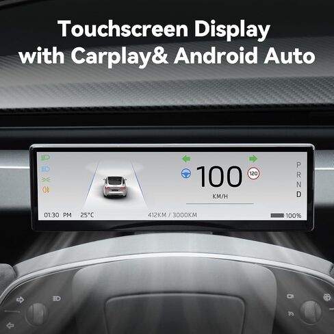 8.8" Head Up Display|CarPlay & Android Auto Compatible|Touch Screen Instrument Cluster for Tesla Model 3 2017+ & Model Y 2020-2023|No-Modification Installation|Real-Time Vehicle Info Display in Saudi Arabia