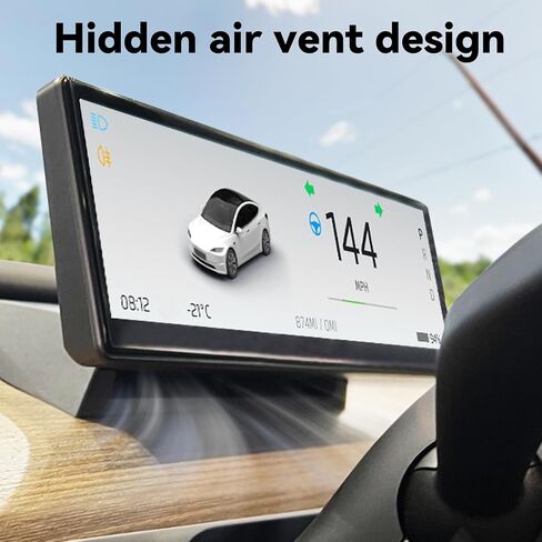 8.8" Head Up Display|CarPlay & Android Auto Compatible|Touch Screen Instrument Cluster for Tesla Model 3 2017+ & Model Y 2020-2023|No-Modification Installation|Real-Time Vehicle Info Display in Saudi Arabia