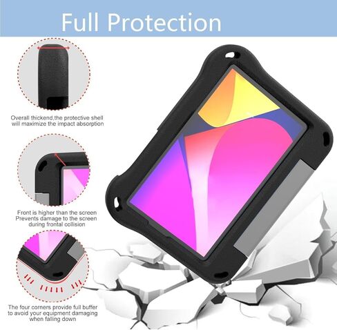 Case for TCL Tab 8V/Tab 8 LE/Tab 8 Plus/Tab 8 WiFi/Tab 8 SE (9137W, 9132X, 9138S, 6048E, 91232X1) - Shockproof Lightweight Protective EVA Kids Kickstand Cover Case + 1 Stylus (Black) in Kuwait