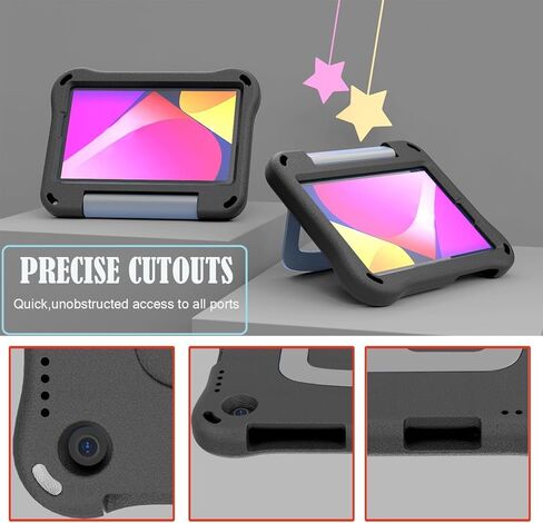 Case for TCL Tab 8V/Tab 8 LE/Tab 8 Plus/Tab 8 WiFi/Tab 8 SE (9137W, 9132X, 9138S, 6048E, 91232X1) - Shockproof Lightweight Protective EVA Kids Kickstand Cover Case + 1 Stylus (Black) in Kuwait