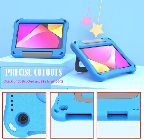 Case for TCL Tab 8V/Tab 8 LE/Tab 8 Plus/Tab 8 WiFi/Tab 8 SE (9137W, 9132X, 9138S, 6048E, 91232X1) - Shockproof Lightweight Protective EVA Kids Kickstand Cover Case + 1 Stylus (Black) in Saudi Arabia