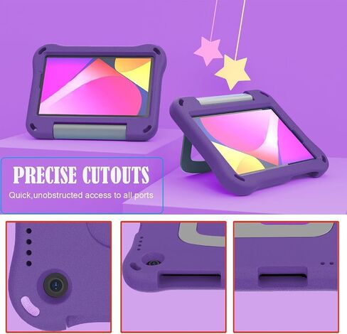 Case for TCL Tab 8V/Tab 8 LE/Tab 8 Plus/Tab 8 WiFi/Tab 8 SE (9137W, 9132X, 9138S, 6048E, 91232X1) - Shockproof Lightweight Protective EVA Kids Kickstand Cover Case + 1 Stylus (Black) in Saudi Arabia