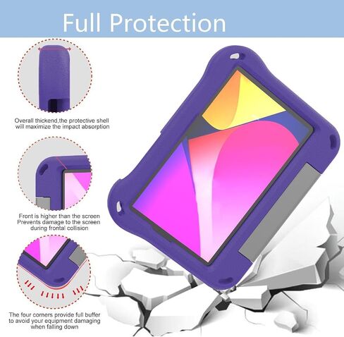 Case for TCL Tab 8V/Tab 8 LE/Tab 8 Plus/Tab 8 WiFi/Tab 8 SE (9137W, 9132X, 9138S, 6048E, 91232X1) - Shockproof Lightweight Protective EVA Kids Kickstand Cover Case + 1 Stylus (Black) in Saudi Arabia