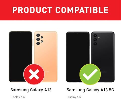 MONASAY Wallet Case Compatible for Galaxy A13 5G, [Included Glass Screen Protector][RFID Blocking] Flip Folio Leather Cell Phone Cover with Credit Card Holder, Brown in Saudi Arabia