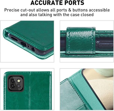 حافظة محفظة MONASAY متوافقة مع هاتف Galaxy A13 5G، [واقي شاشة زجاجي متضمن] [حجب RFID] غطاء هاتف خلوي من الجلد قابل للطي مع حامل بطاقة الائتمان، بني in Kuwait