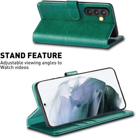 حافظة محفظة MONASAY متوافقة مع هاتف Galaxy A13 5G، [واقي شاشة زجاجي متضمن] [حجب RFID] غطاء هاتف خلوي من الجلد قابل للطي مع حامل بطاقة الائتمان، بني in Kuwait