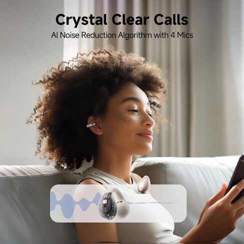سماعات أذن QCY Crossky C30 مفتوحة الأذن لاسلكية بلوتوث، سماعات أذن بمشبك مع 4 ميكروفونات لإلغاء الضوضاء ENC، ملاءمة ثابتة، اتصال مزدوج، تخصيص EQ، سماعات رياضية للتمرين/الجري in Kuwait