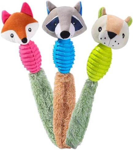 3-Piece Set of Dog Squeak Toys with Squeaky and Rattle Features for Playful Dogs and Breeds. in Saudi Arabia