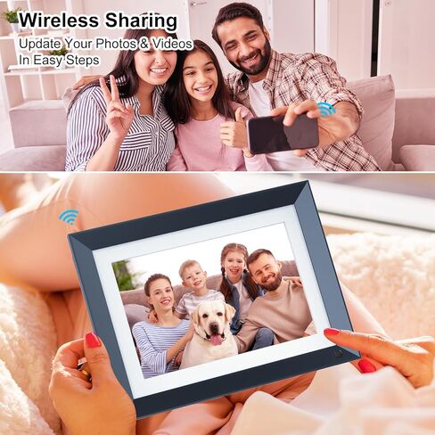 إطار صورة إلكتروني ذكي واي فاي إطار صورة رقمي - إطار رقمي FULLJA 10.1 بوصة 16 جيجابايت، شاشة لمس IPS، تدوير تلقائي، مستشعر حركة، مشاركة الصور والفيديو عبر البريد الإلكتروني للتطبيق، هدية للجد in Kuwait